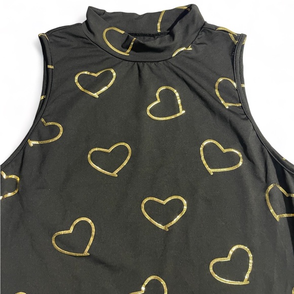 Heart Print Tank Top - Sleeveless Slim Fit - Classic Crew Neck | Size L | New - Picture 7 of 10